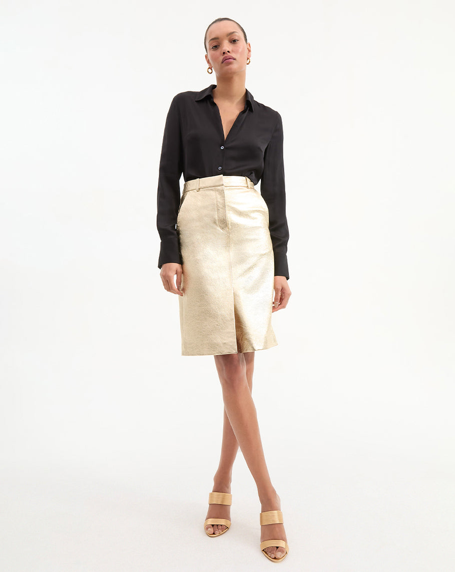 VERONICA BEARD MAXINE LEATHER MIDI 0602