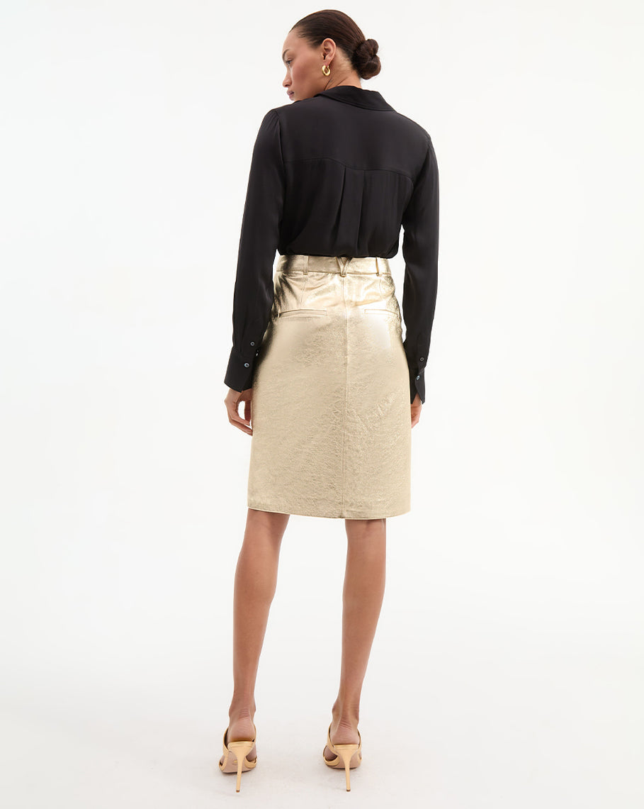VERONICA BEARD MAXINE LEATHER MIDI 0602