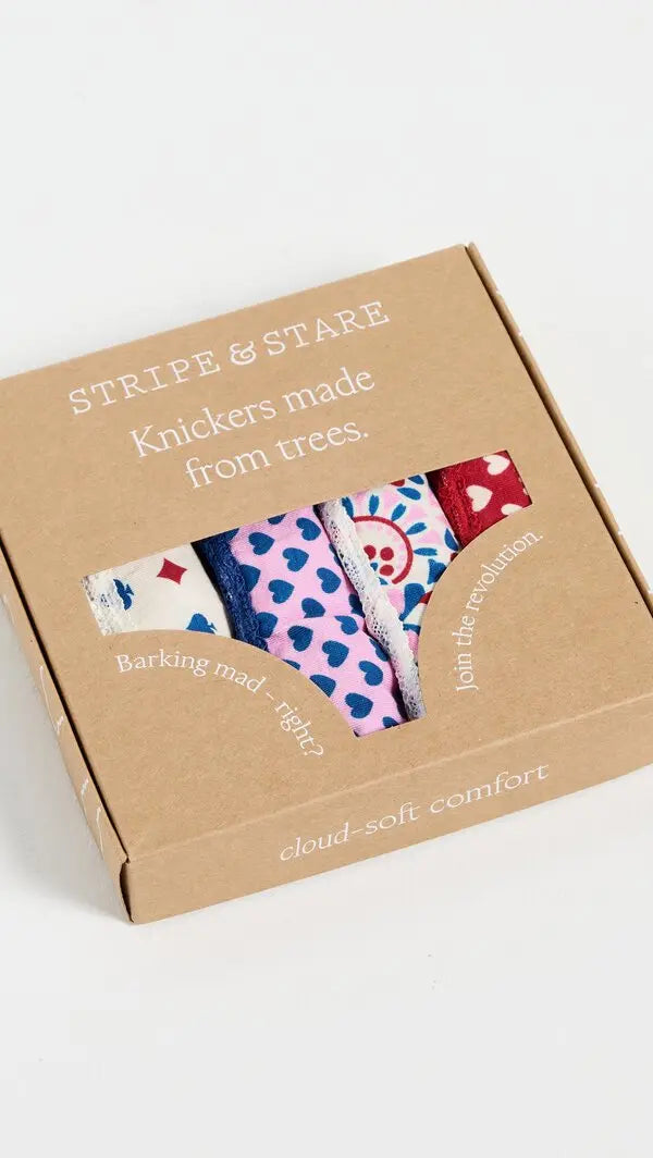 STRIPE & STARE KNICKER 4 PACK