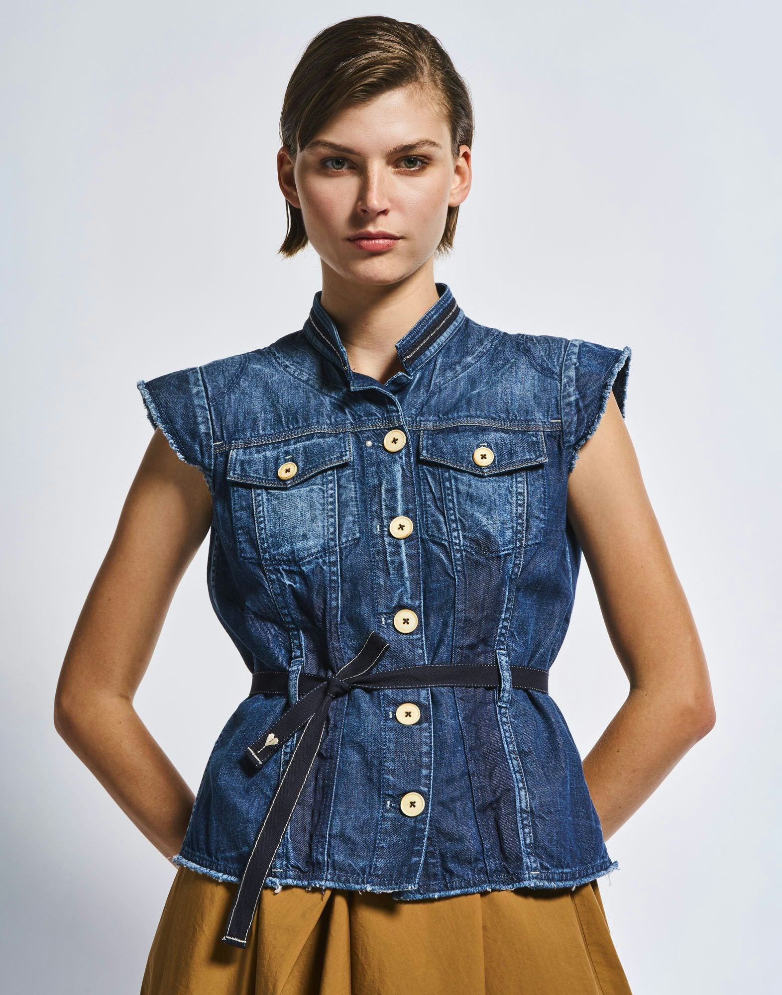 HIGH 737060 RAISE UP DENIM WAISTCOAT