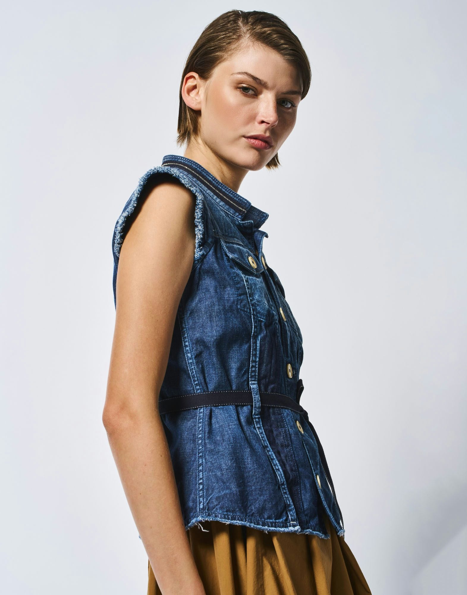 HIGH 737060 RAISE UP DENIM WAISTCOAT
