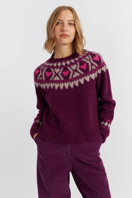 CHINTI & PARKER KAW2546B HEART FAIRISLE PO