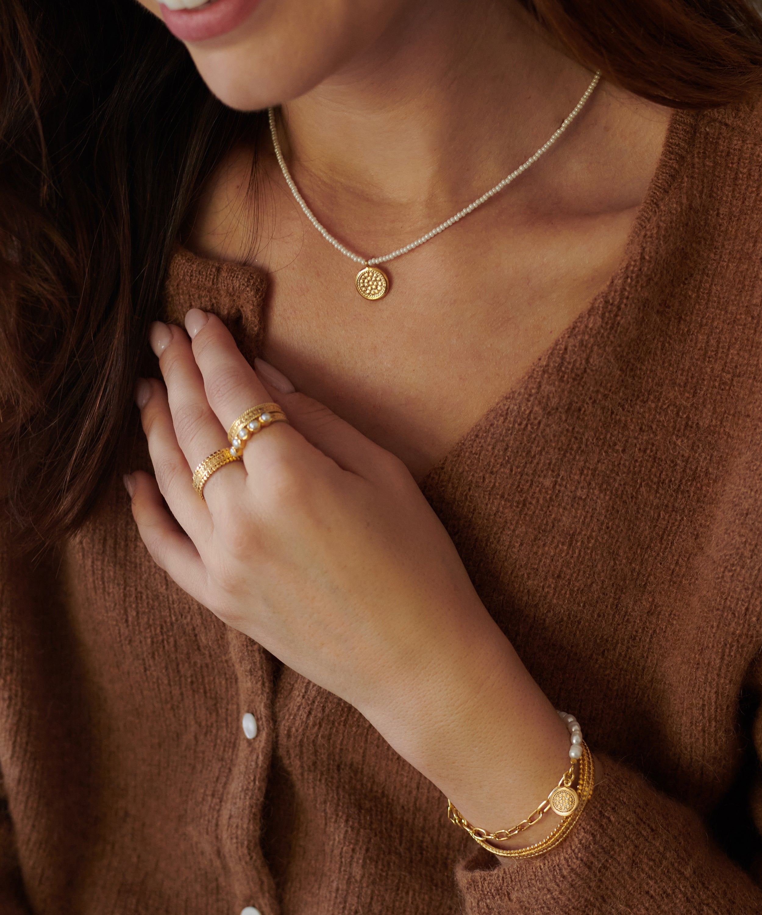 ANNA BECK NK10534 PEARL CIRCLE NECKLACE