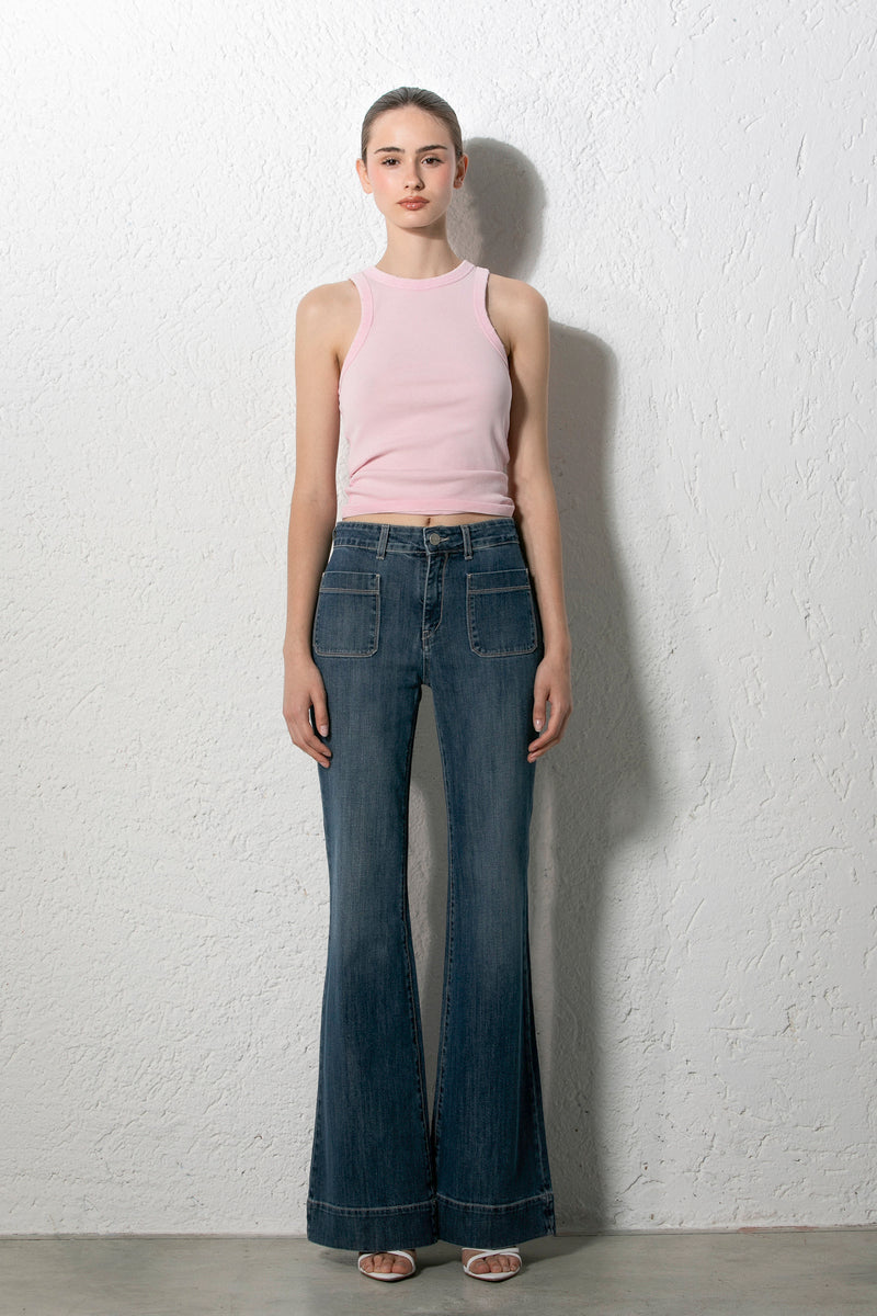 NOIR N BLEU FLORE L 302 FLARES