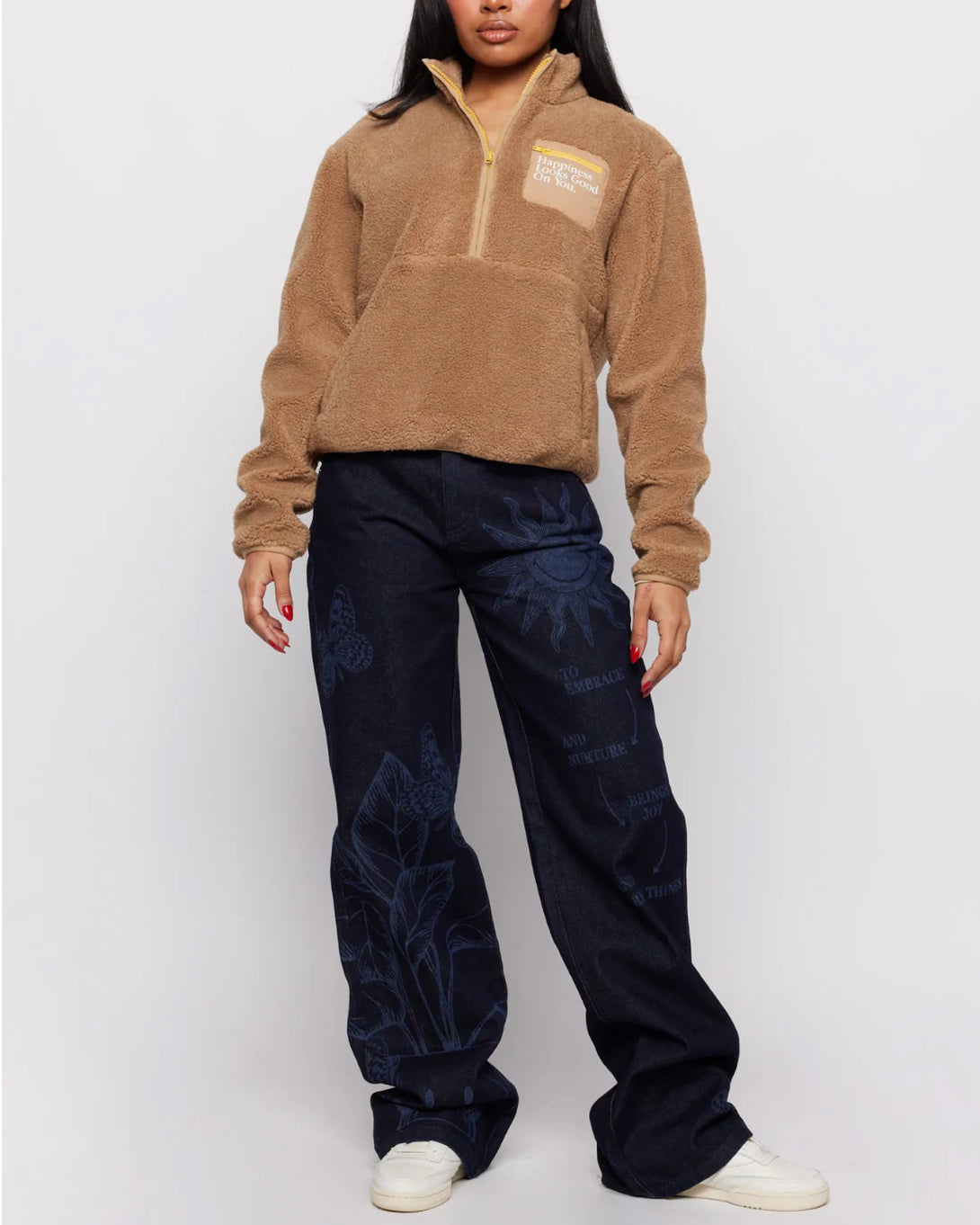 SAMII RYAN SMILEY SUNSHINE SHERPA JACKET