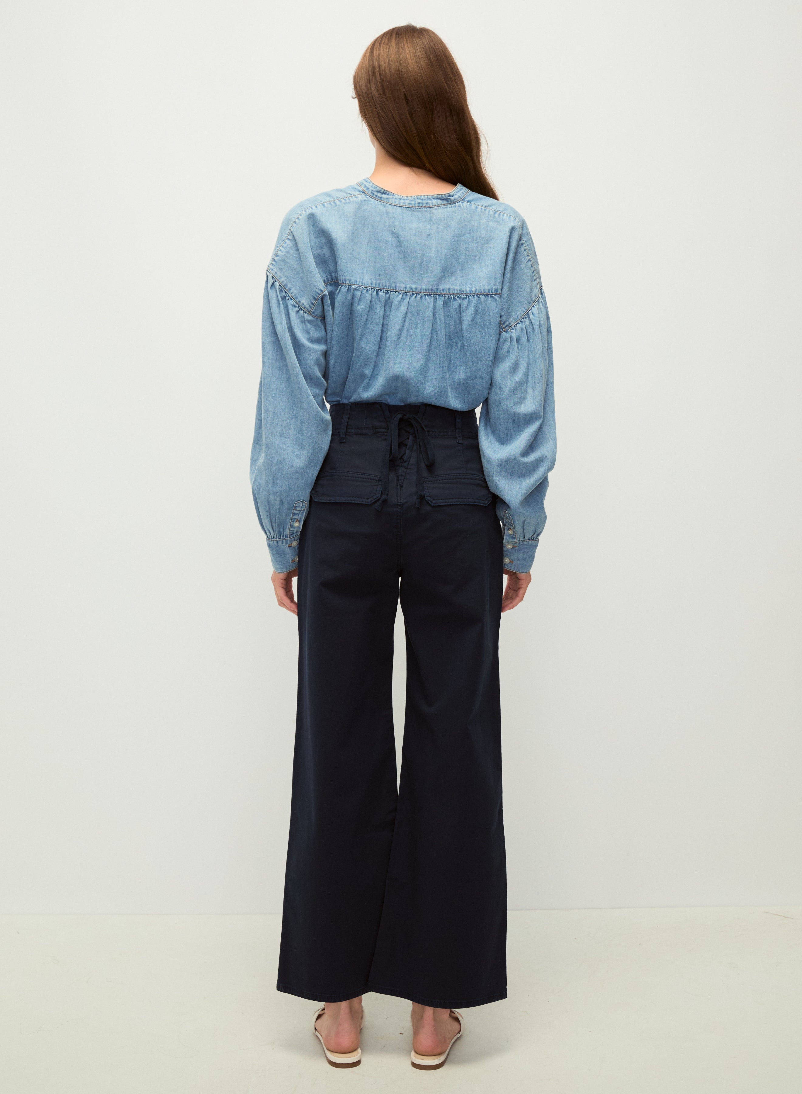 VERONICA BEARD GRANT CROP HR WIDE LEG