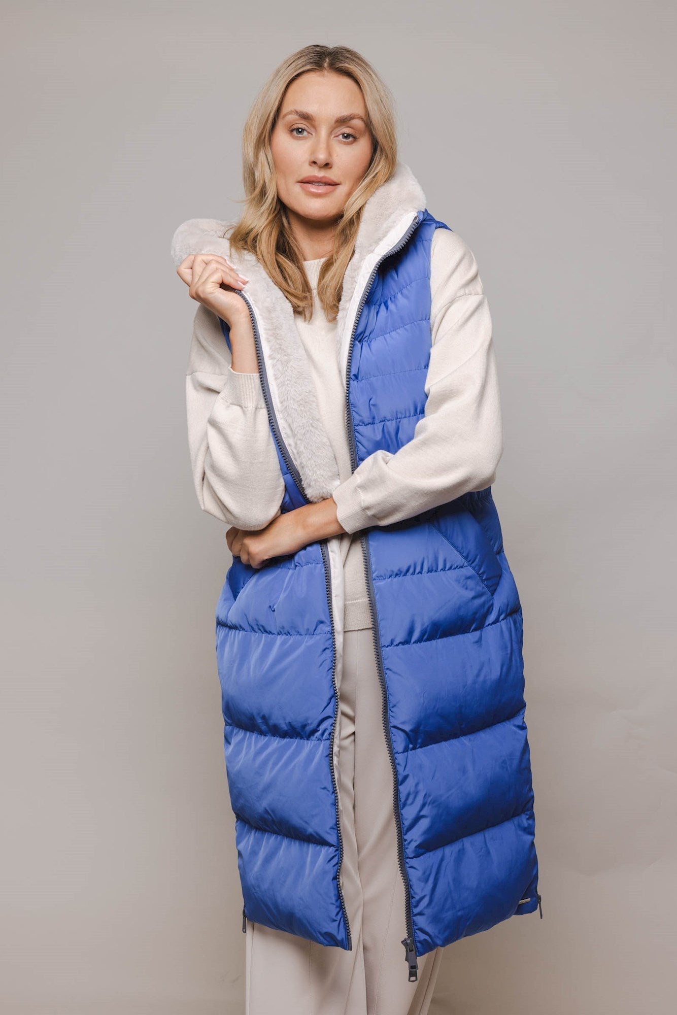 RINO AND PELLE NICCI LONG PADDED HOOD GILET