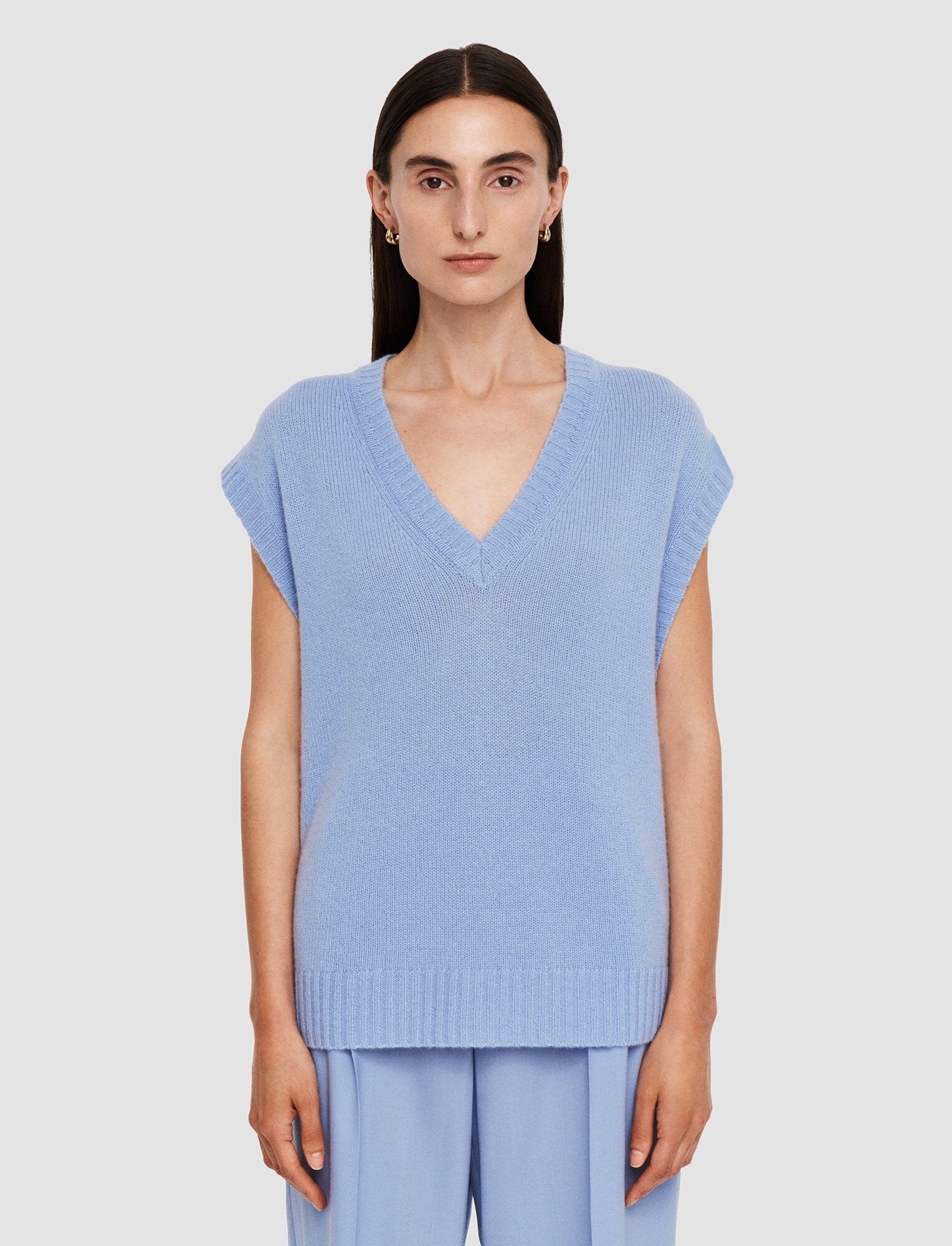 JOSEPH VEST OPEN CASHMERE TOP