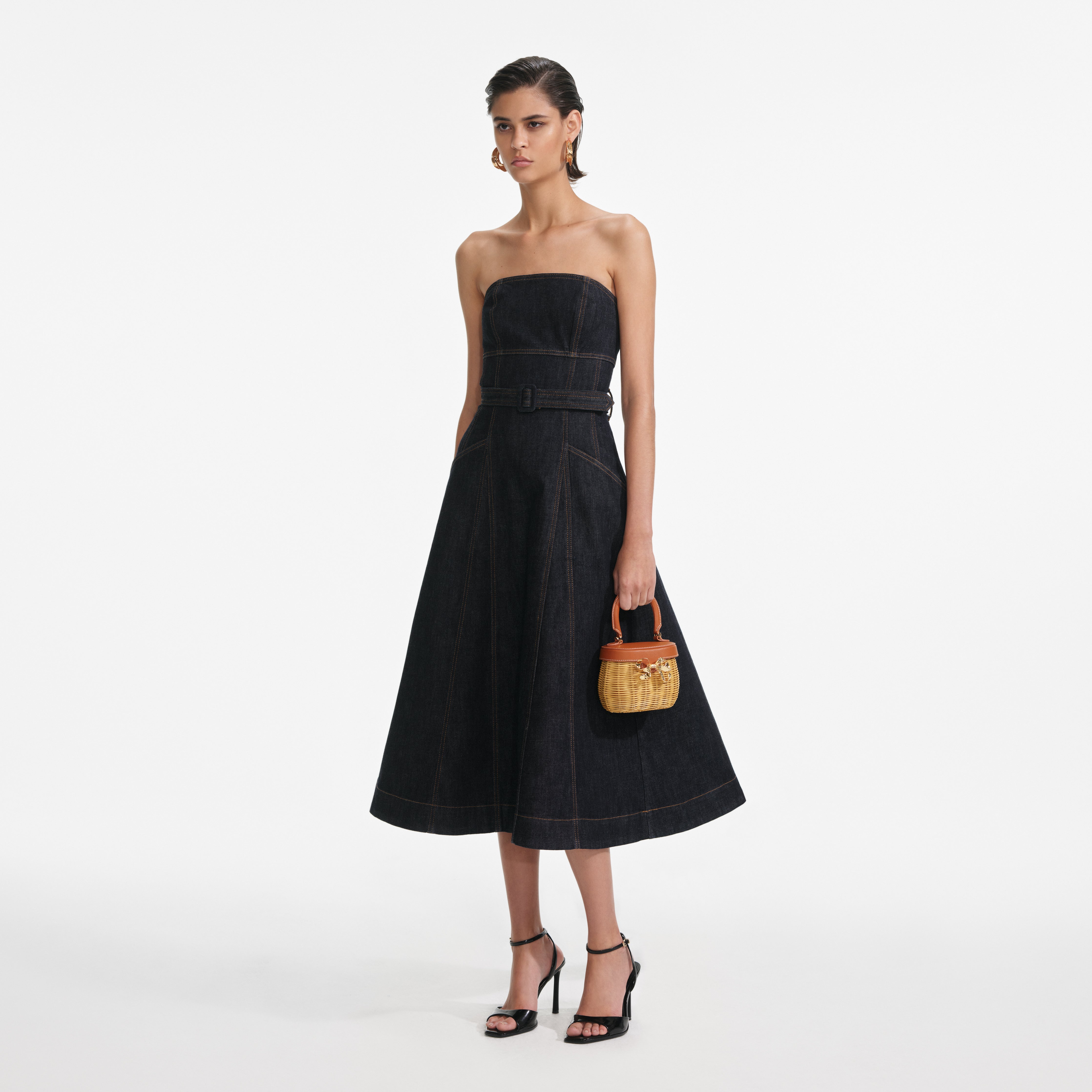 SELF-PORTRAIT 325801 DENIM BANDEAU DRS