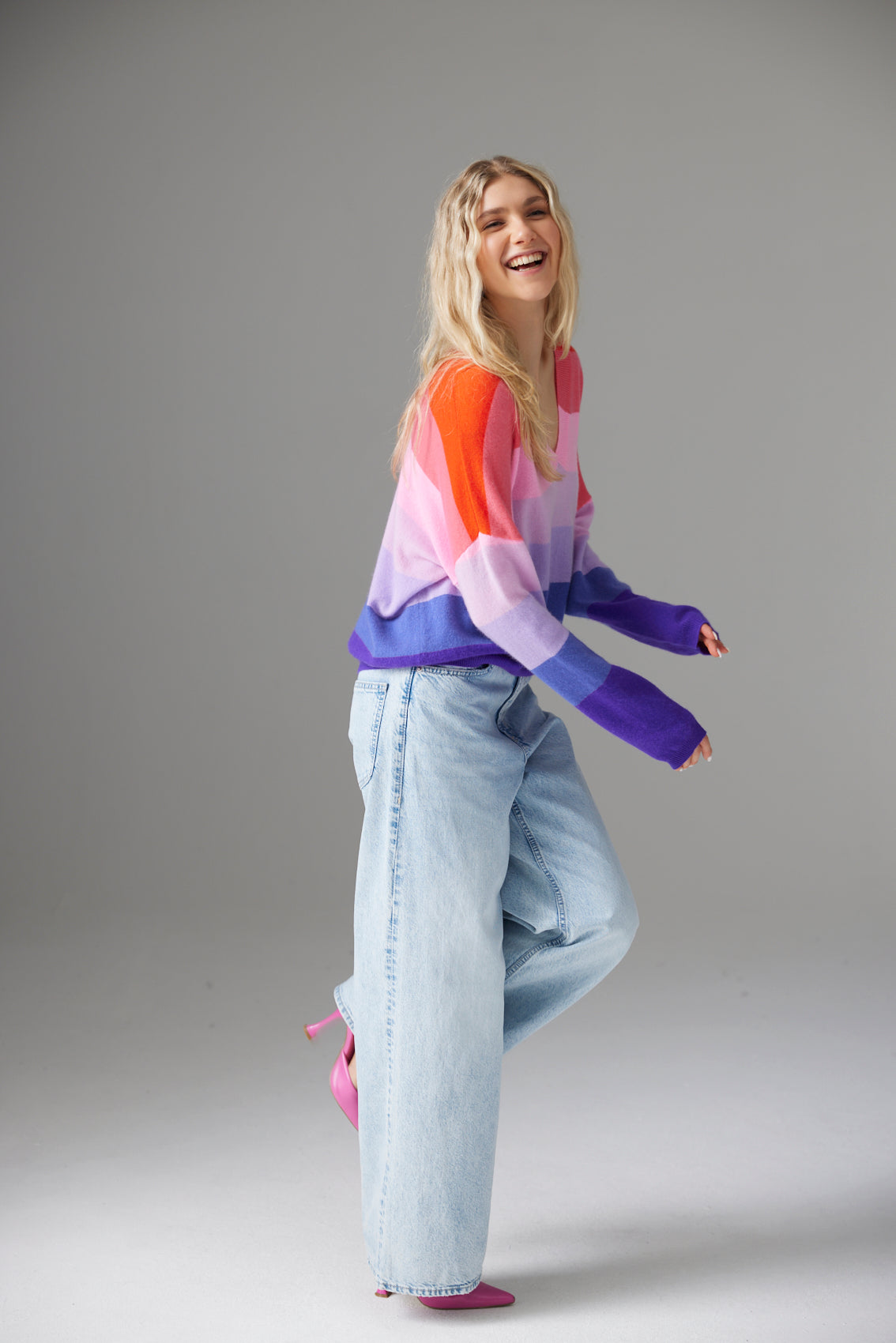 COLORUSH STRIPE  DEEP VEE PO