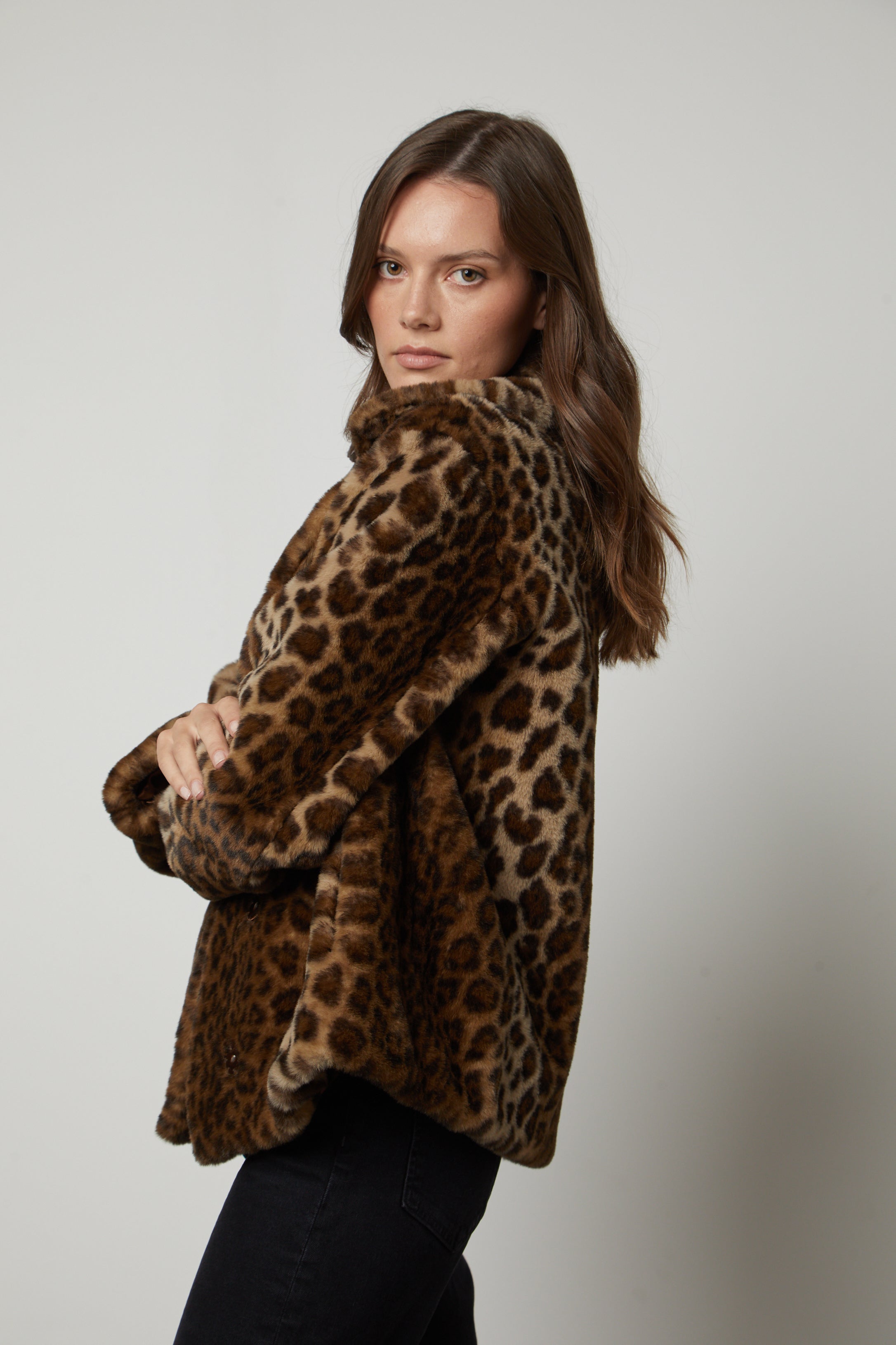 VELVET AMANI 06 LEOPARD FAUX FUR JACKET