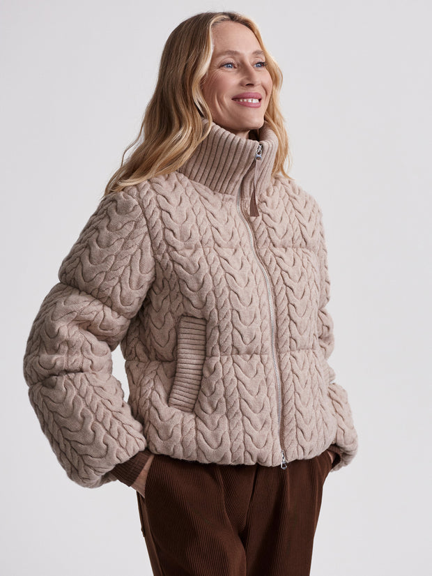 VARLEY 2199 REGGIE CABLE KNIT PUFFER