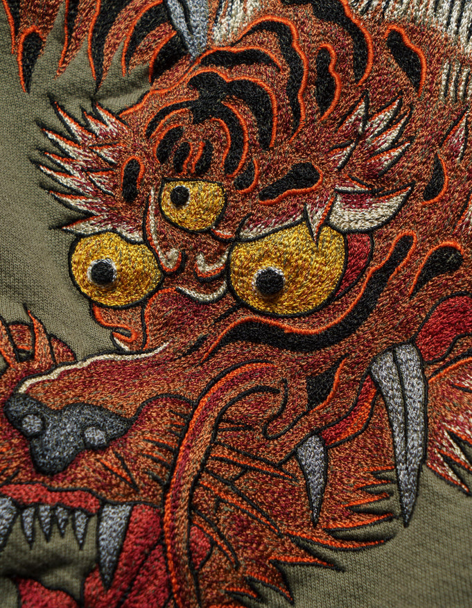 MAHARISHI 6096 TIGER DRAGON HOODED SWEAT