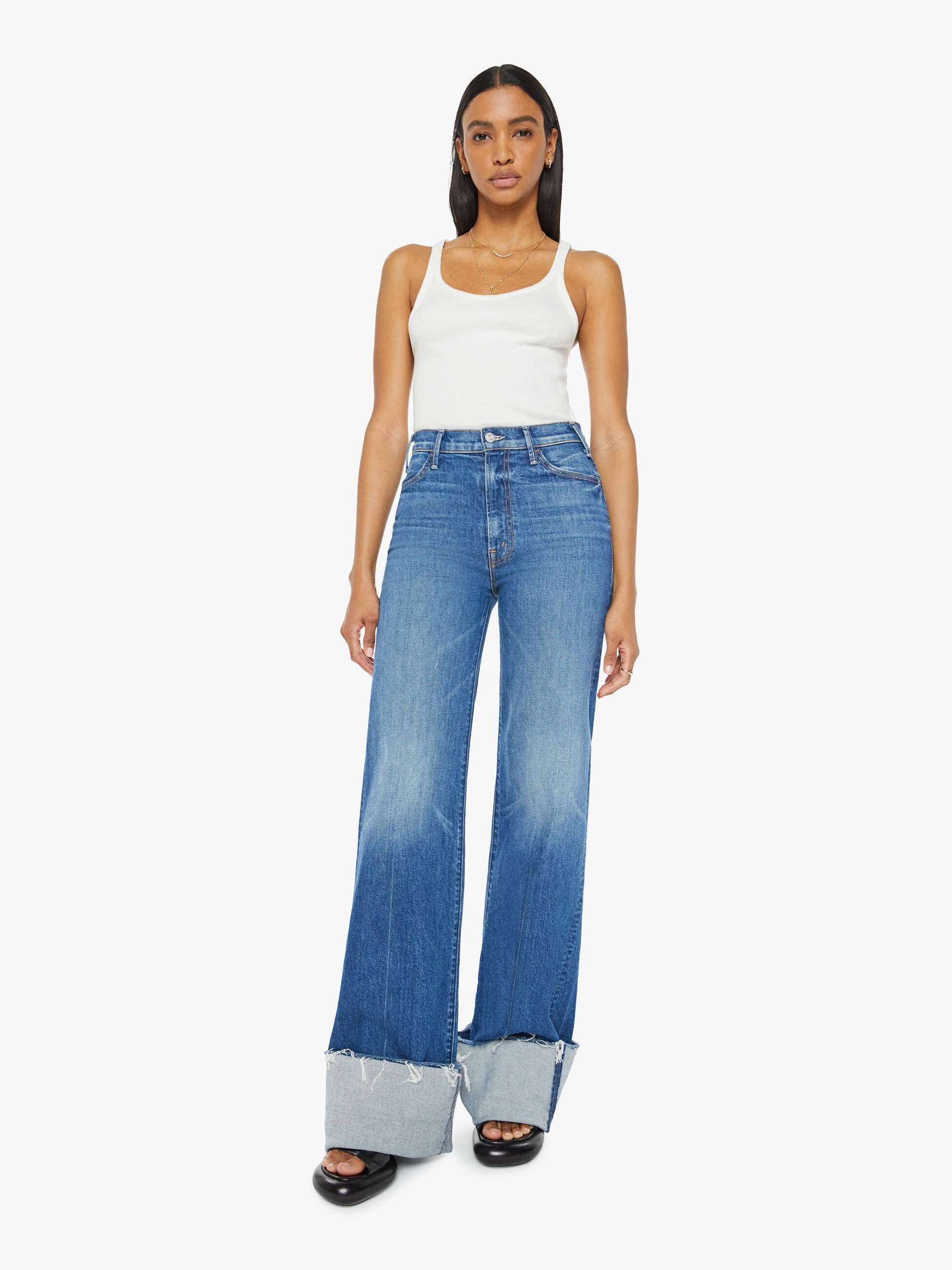 MOTHER HUSTLER ROLLER HEEL CUFF FRAY