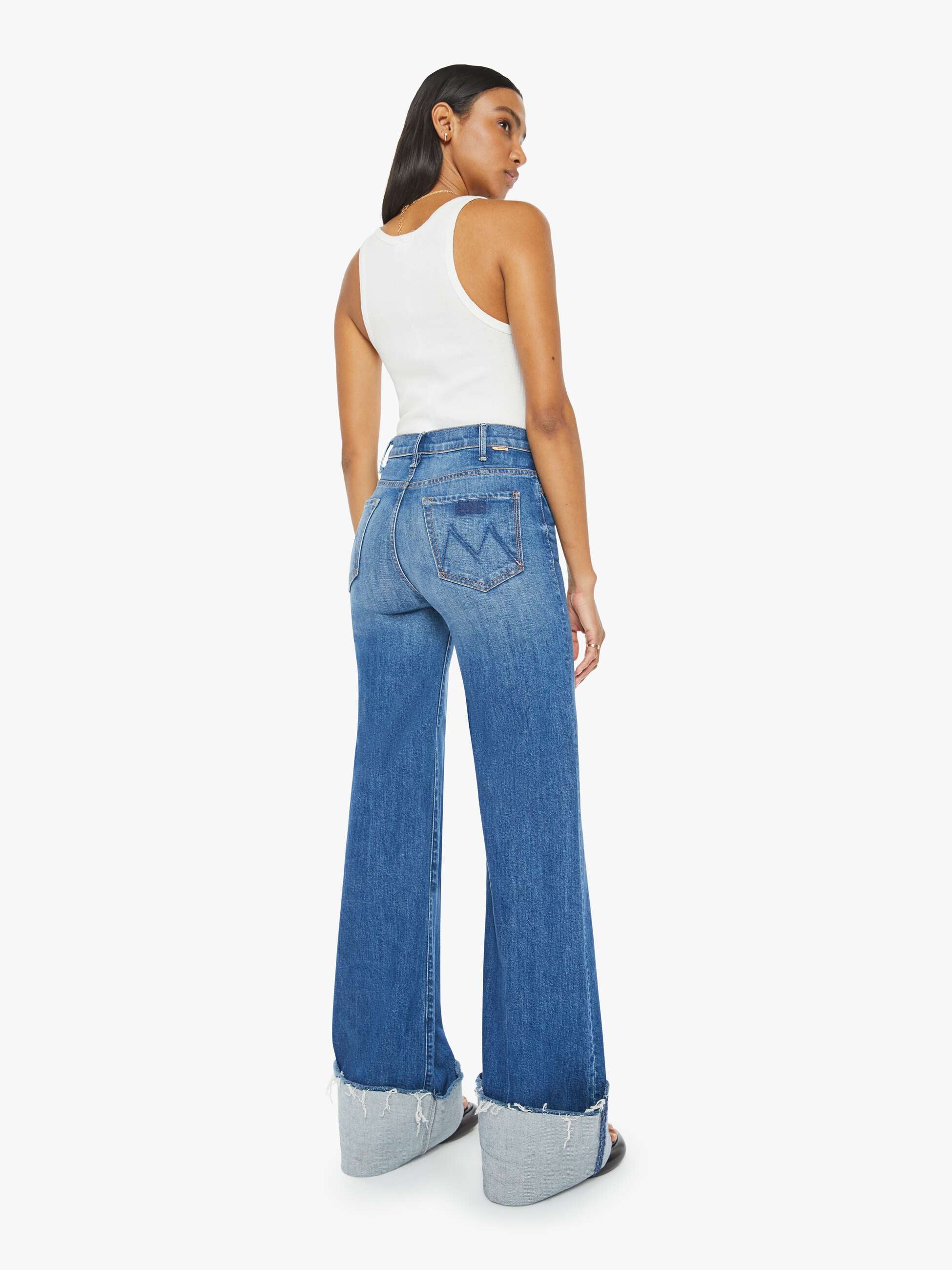 MOTHER HUSTLER ROLLER HEEL CUFF FRAY