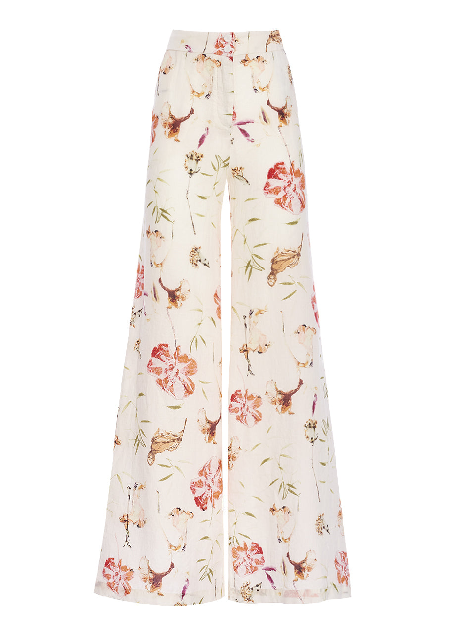 120% LINEN PRINT PALAZZO PANT