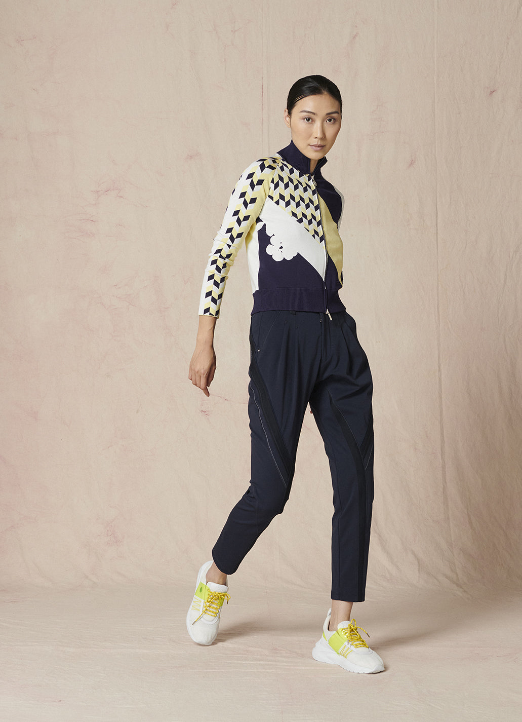 HIGH S55157 EUPHORIC GEO STRIPE ZIP JACKET