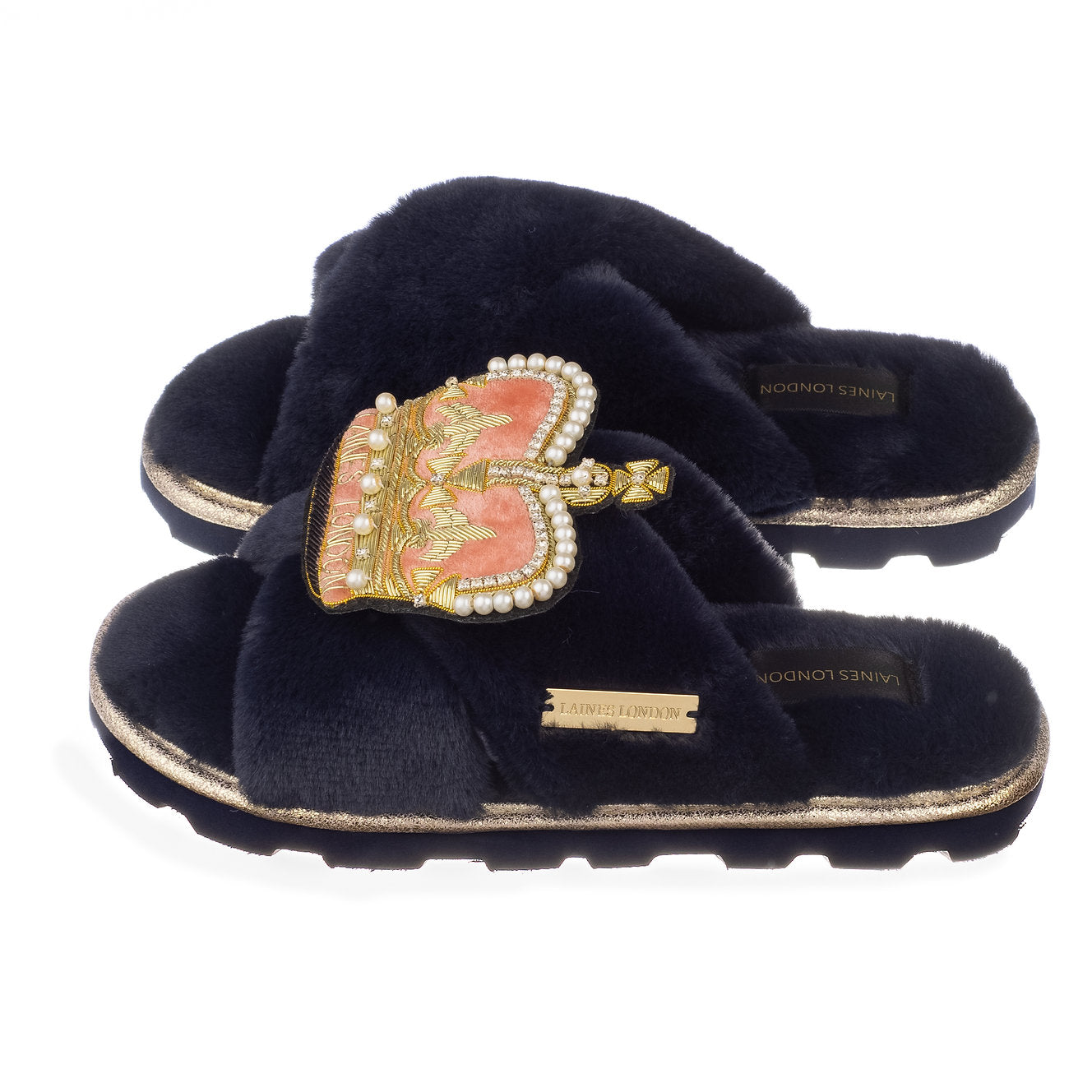 LAINES LONDON ROUGE CROWN CHIC SLIDERS