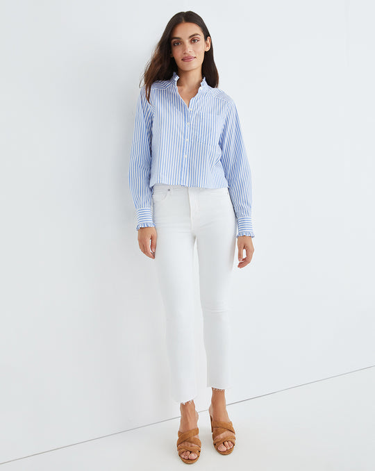 VERONICA BEARD CARLI KICK FLARE RAW HEM 0276WH